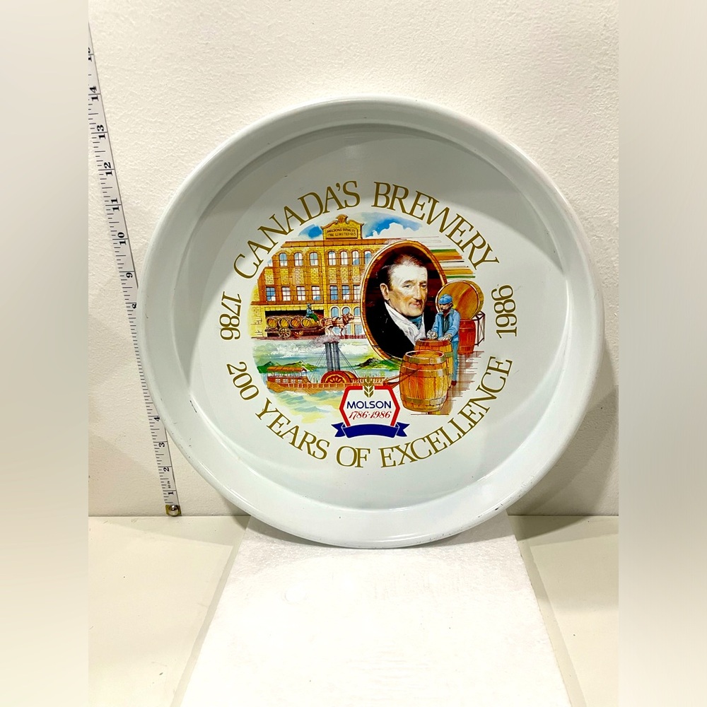 Molson 200th Anniversary Beer Tray - 1786 To 1986 - Collector's Item. Vintage